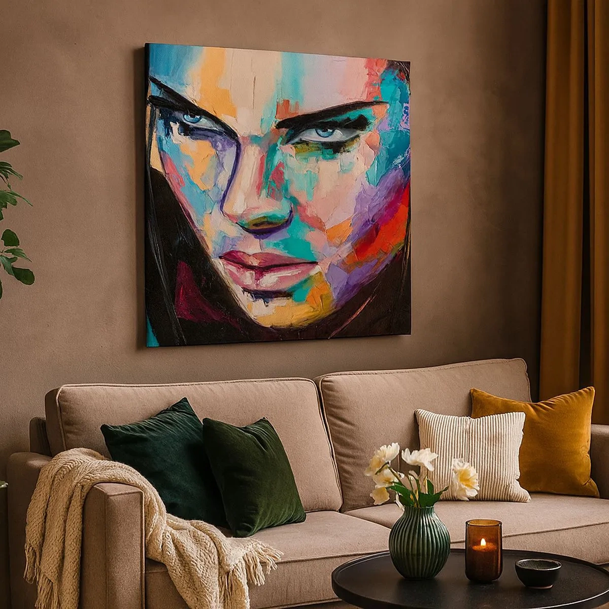 Quadro em tela - Coração selvagem - 30x30 cm