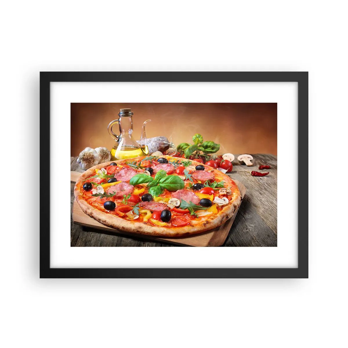 Pôster com moldura preta - Com um sabor verdadeiramente italiano - 40x30 cm
