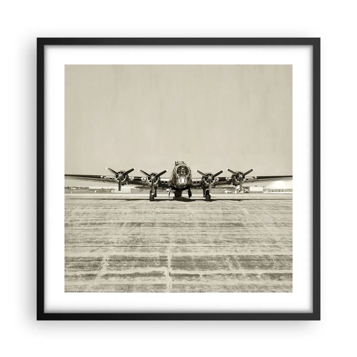 Pôster com moldura preta - Pronto como sempre - 50x50 cm