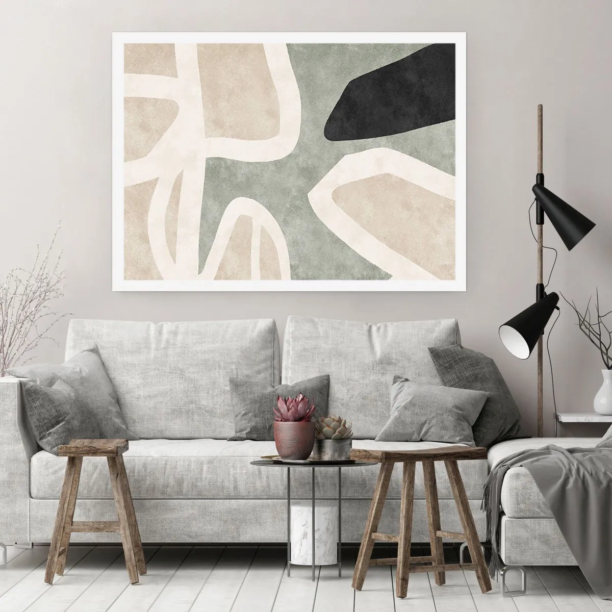 Pôster - Composição com motivo preto - 100x70 cm
