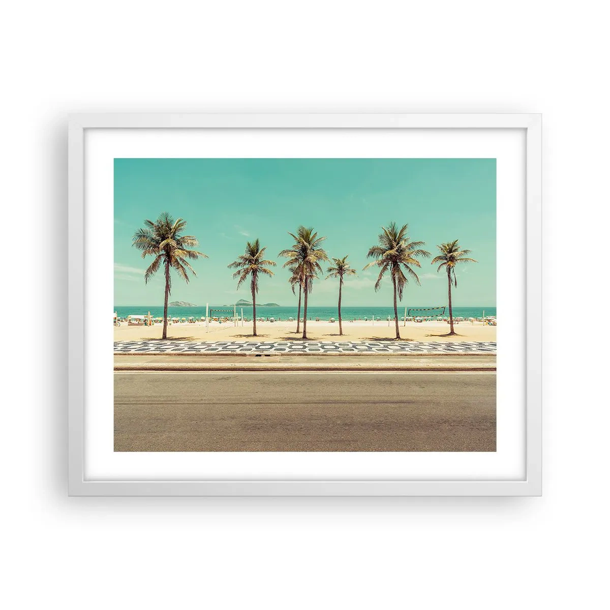 Pôster em moldura branca - Em guarda da praia - 50x40 cm