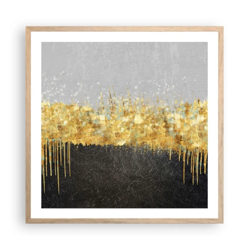 Pôster com moldura de carvalho claro - Para dentro e para cima - 60x60 cm