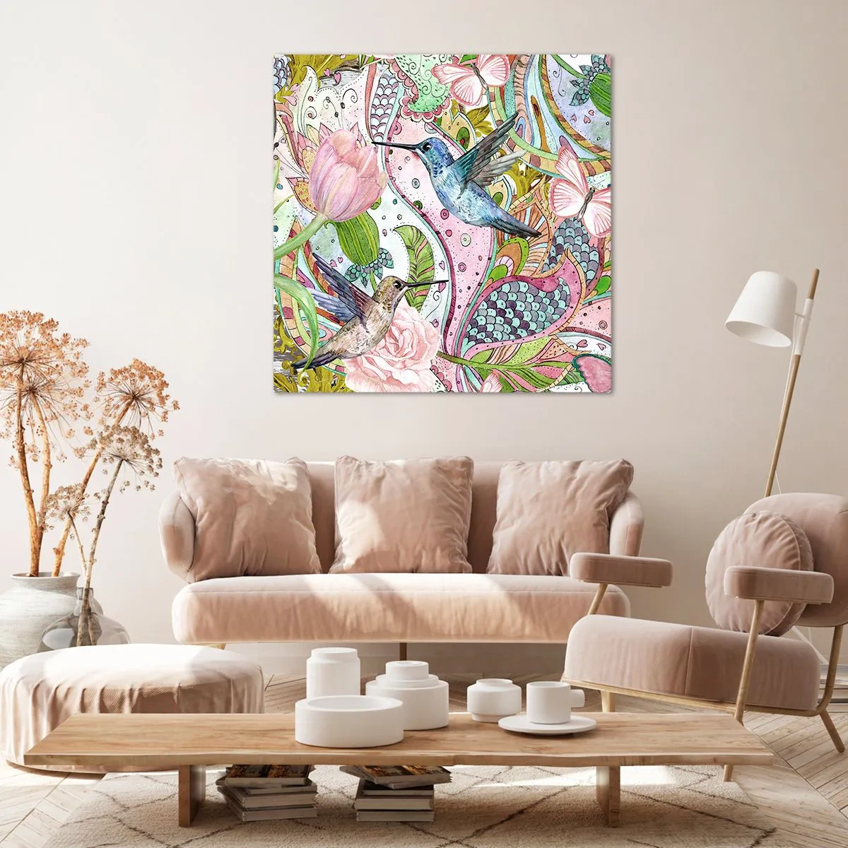 Quadro em tela - Emaranhados em trepadeiras - 60x60 cm