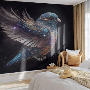 Papel de Parede Standard Eco - Pardal de diamante - Pássaro, Magia, Cosmos - 500x350 cm
