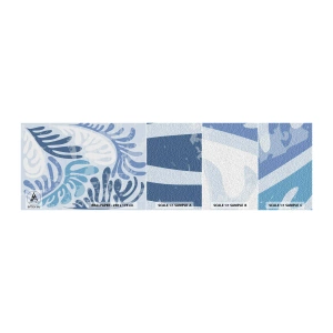 Amostra de papel de parede autocolante Deluxe Sticker - Samambaias azuis - Minimalismo, Pastel, Boho - 100x30 cm