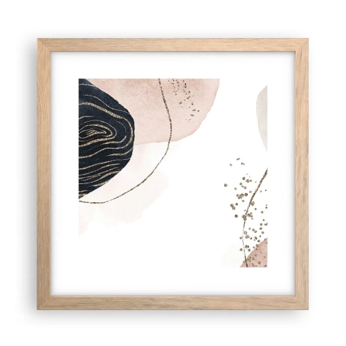 Pôster com moldura de carvalho claro - Tudo flui - 30x30 cm