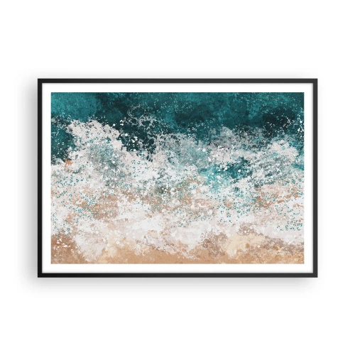 Pôster com moldura preta - Histórias do mar - 100x70 cm