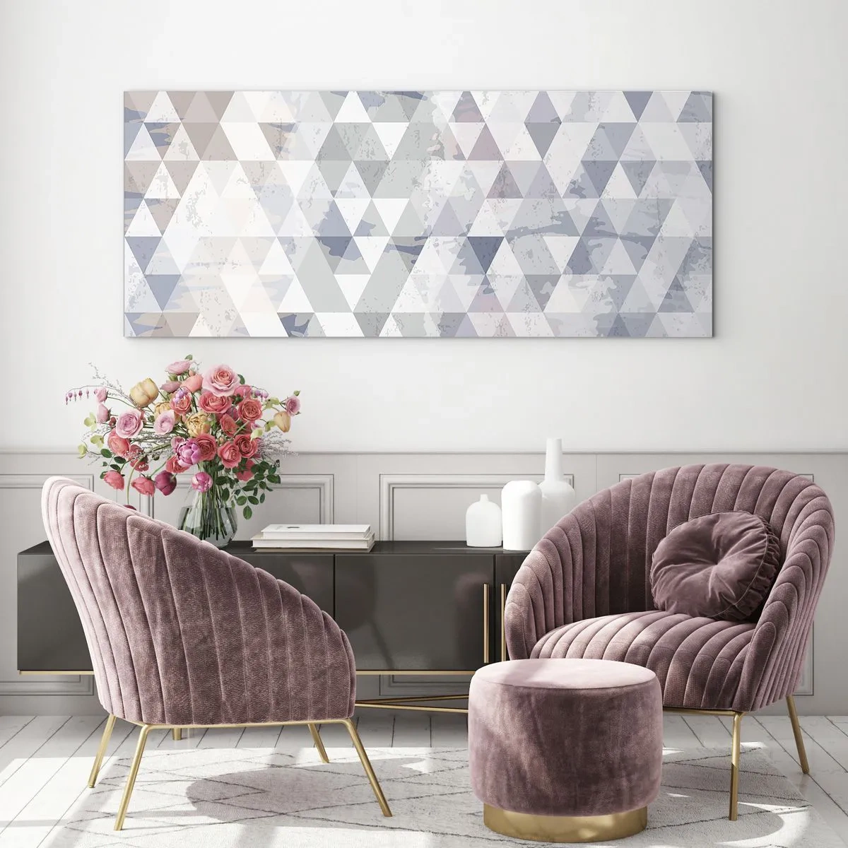 Quadro em vidro - Em ritmo para três - 140x50 cm