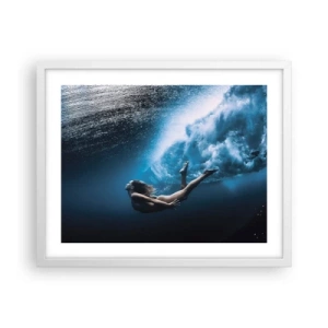 Pôster em moldura branca - Sereia moderna - 50x40 cm
