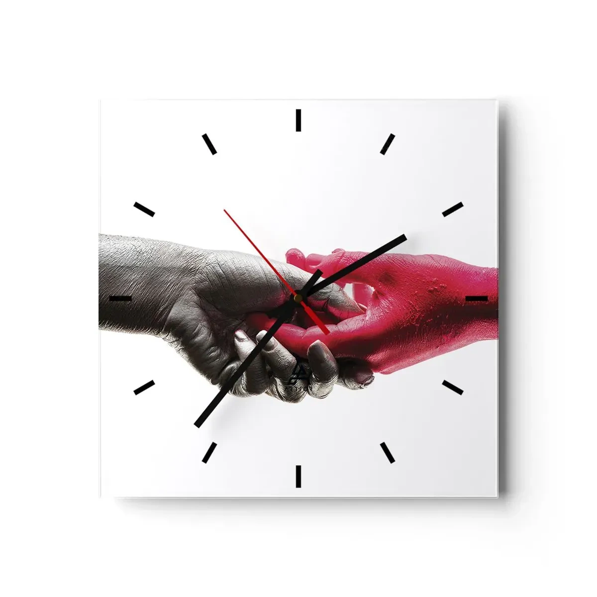 Relógio de parede - Relógio em vidro - Juntos, mas diferentes - 30x30 cm