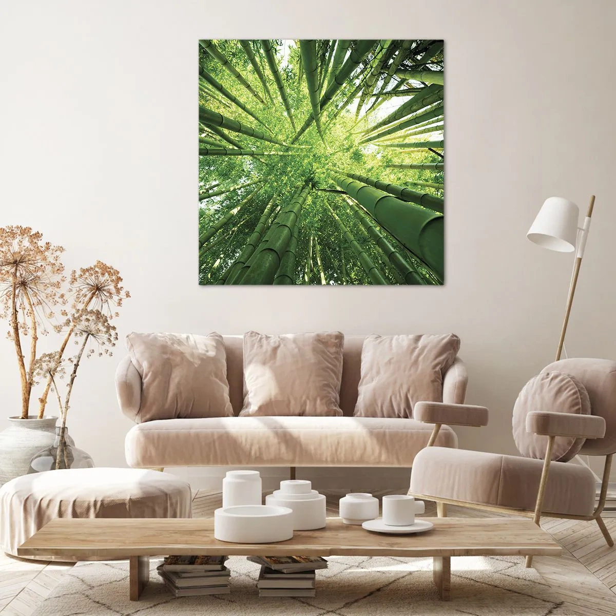 Quadro em tela - Em um bosque de bambu - 60x60 cm