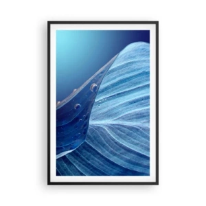 Pôster com moldura preta - Gotas escondidas no azul - 61x91 cm