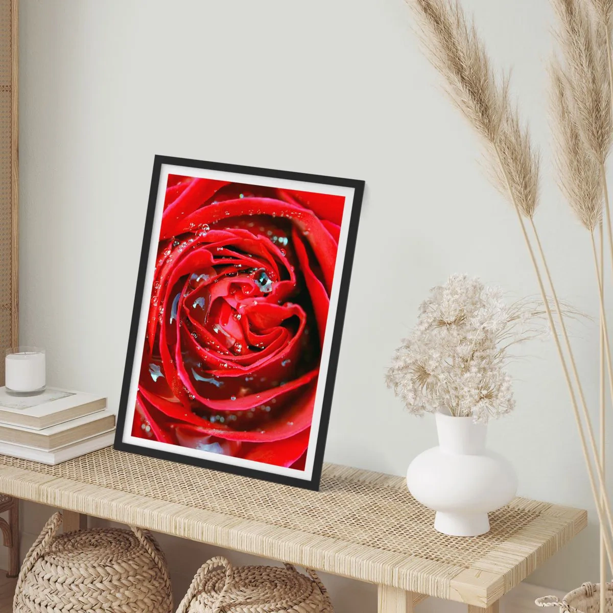 Pôster com moldura preta - Em gotas de orvalho - 40x50 cm