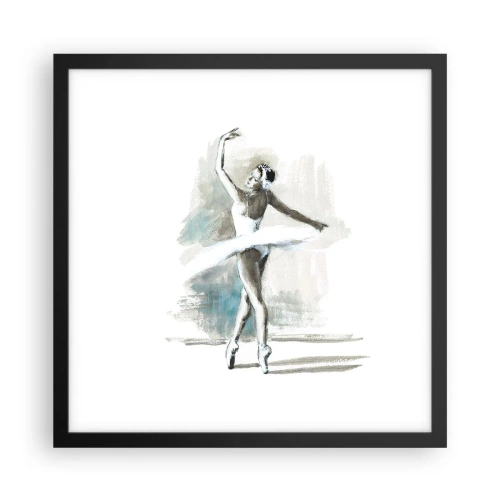 Pôster com moldura preta - Encantada num cisne - 40x40 cm