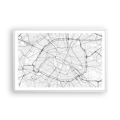 Pôster em moldura branca - Flor de Paris - 91x61 cm