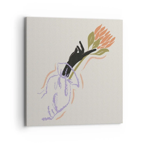 Quadro em tela - Toque fraterno - 70x70 cm