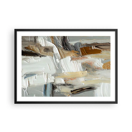 Pôster com moldura preta - Camadas coloridas - 70x50 cm