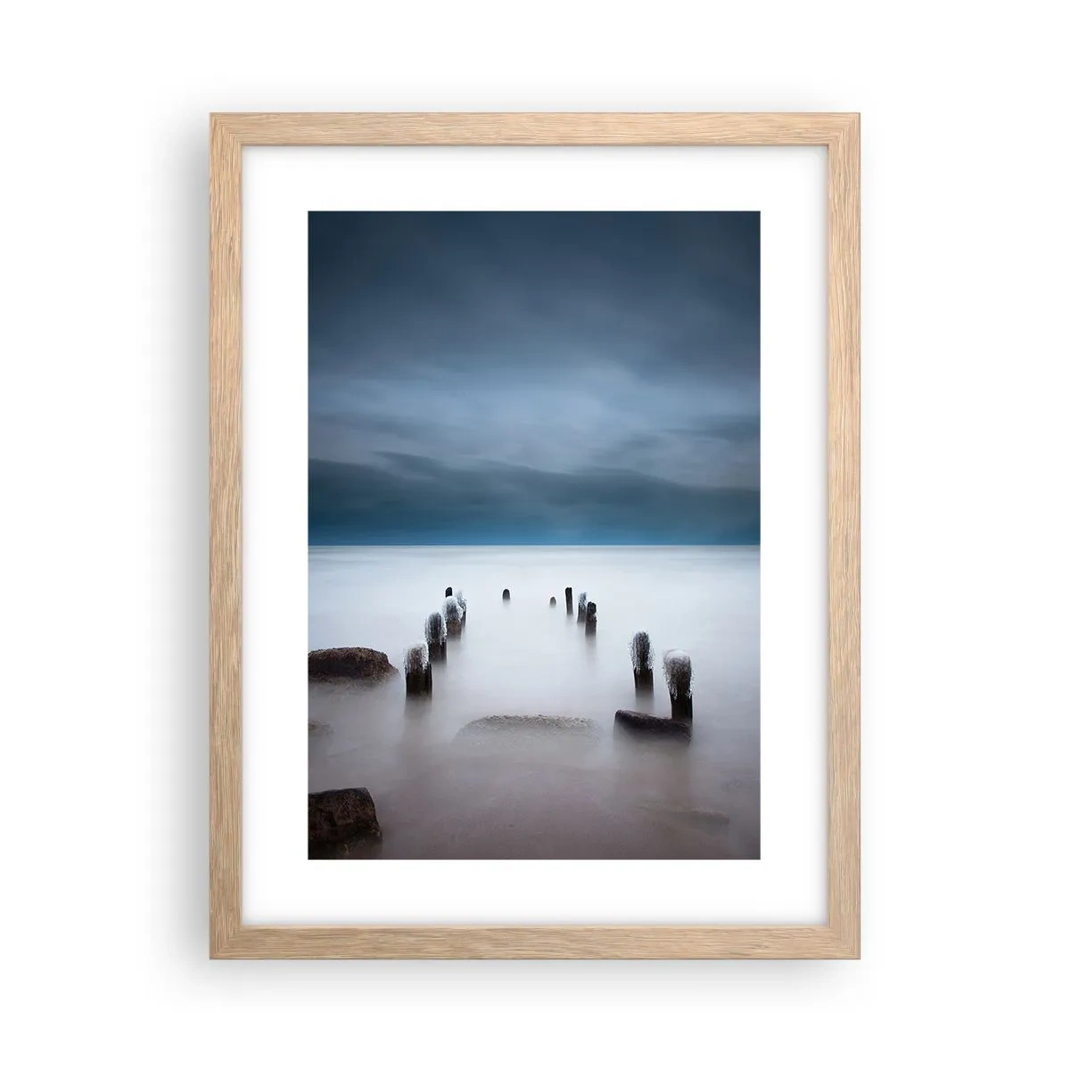 Pôster com moldura de carvalho claro - Lago pensativo - 30x40 cm