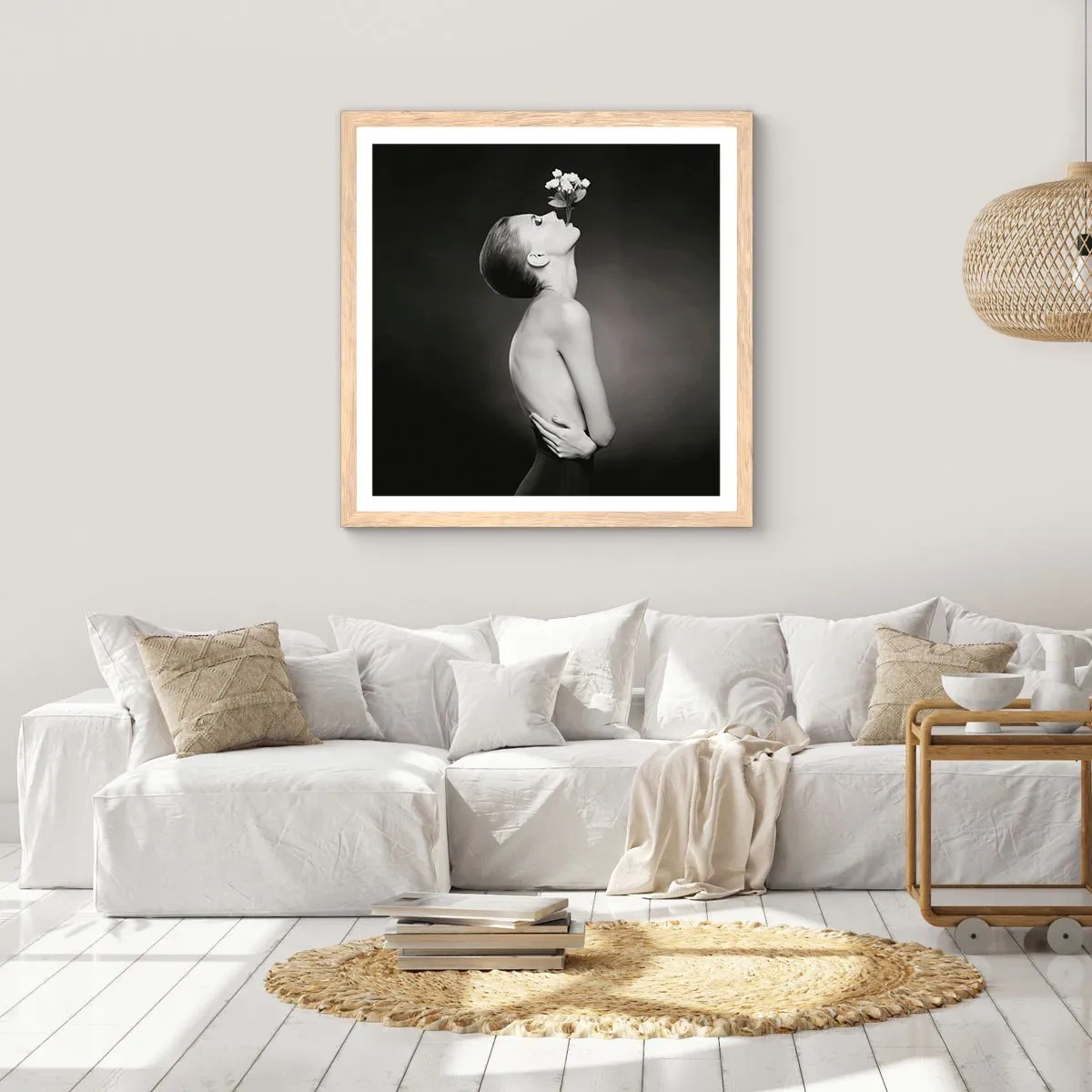 Pôster com moldura de carvalho claro - Elegância excêntrica - 40x40 cm