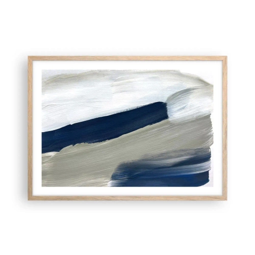 Pôster com moldura de carvalho claro - Encontro com a brancura - 70x50 cm