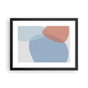 Pôster com moldura preta - Relacionamentos pastel - 40x30 cm
