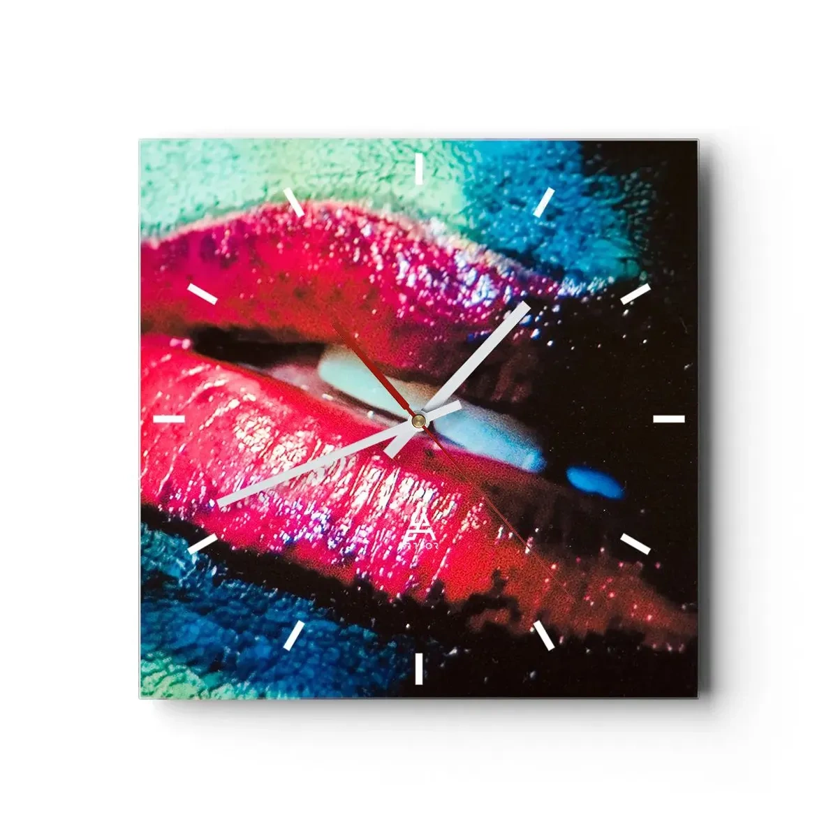 Relógio de parede - Relógio em vidro - Sensual e perturbador - 40x40 cm