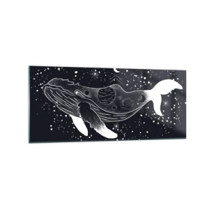 Quadro em vidro - No oceano do universo - 120x50 cm