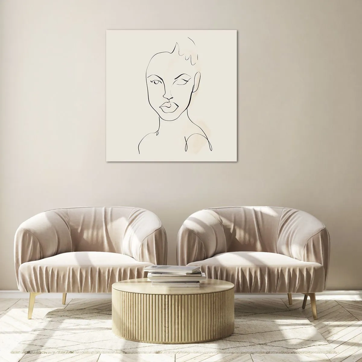 Quadro em vidro - Esboço da sensualidade - 60x60 cm