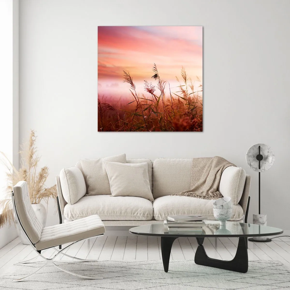 Quadro em vidro - Papagaios, balões, vento - 40x40 cm