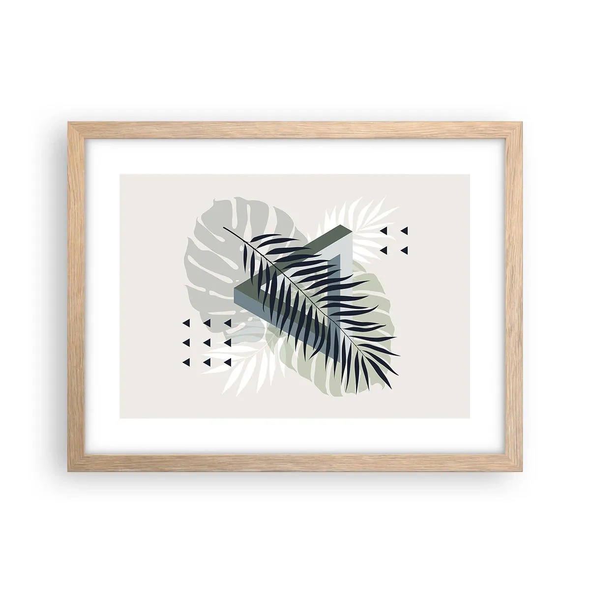Pôster com moldura de carvalho claro - Natureza e geometria – duas ordens? - 40x30 cm