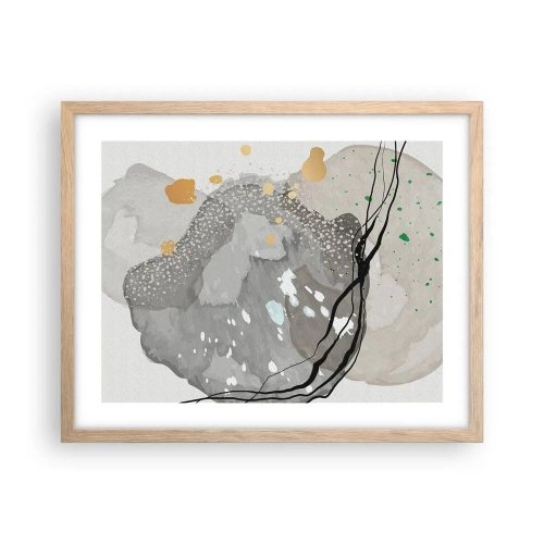 Pôster com moldura de carvalho claro - Composição orgánica - 50x40 cm