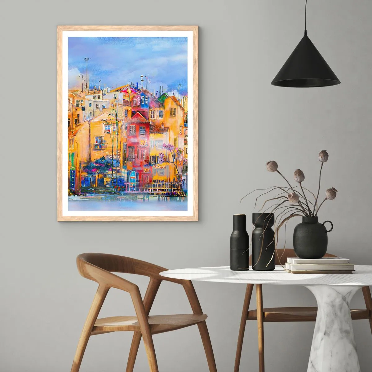 Pôster com moldura de carvalho claro - Estamos juntos - 70x100 cm