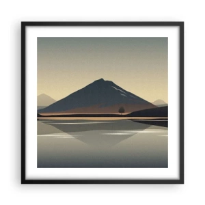 Pôster com moldura preta - Reflexo de espelho - 50x50 cm