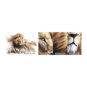 Amostra de papel de parede autocolante Deluxe Sticker - O rei se foi - Leão, Brilhante, Animal - 100x30 cm