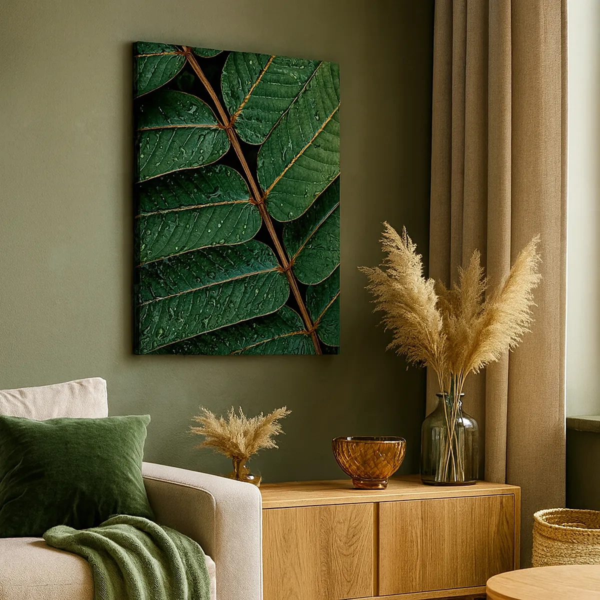 Quadro em tela - Num ritmo verde - 50x70 cm