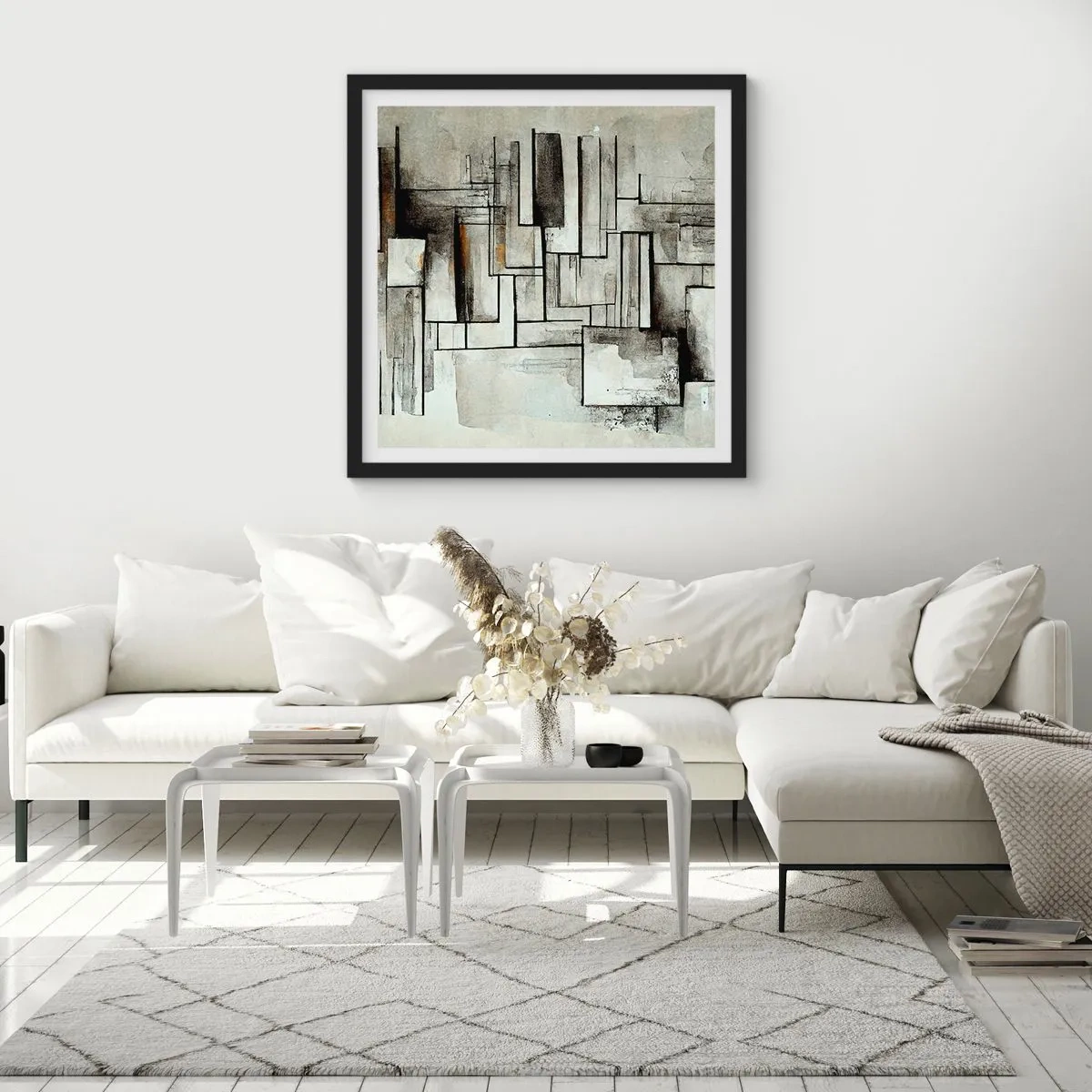 Pôster com moldura preta - O poder da simplicidade - 60x60 cm