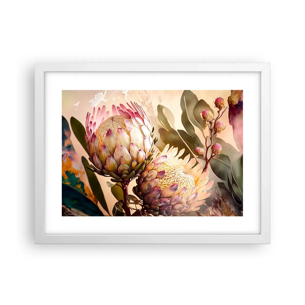 Pôster em moldura branca - Abraçado com ternura - 40x30 cm