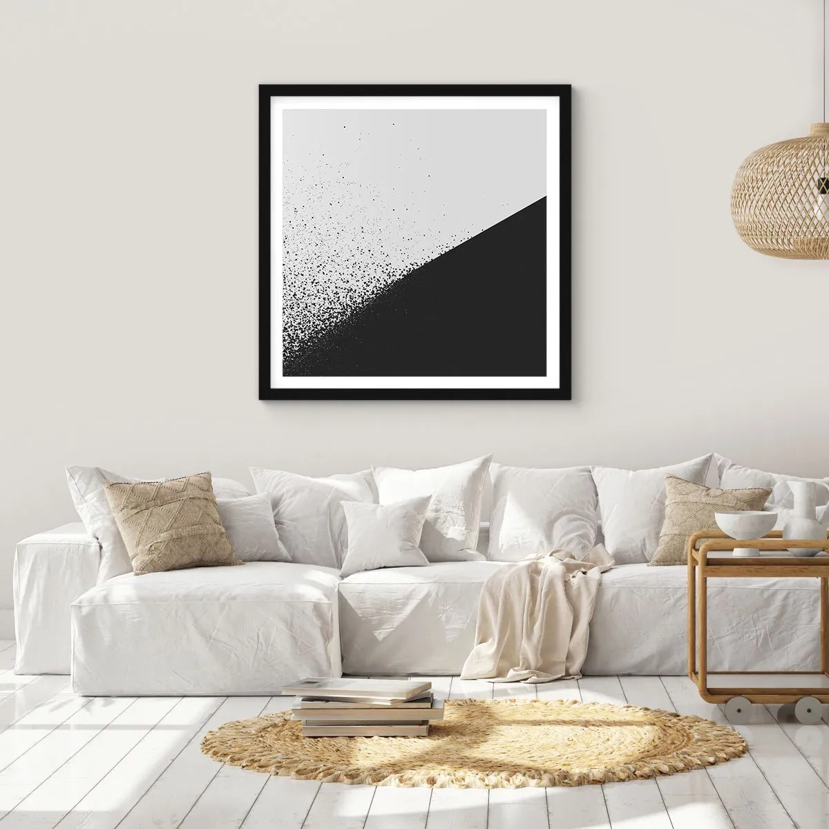 Pôster com moldura preta - Cada vez mais rápido, cada vez mais - 40x40 cm