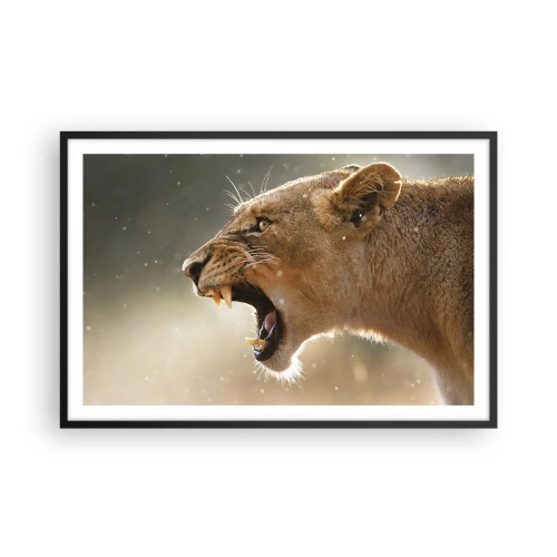 Pôster com moldura preta - Tente não ouvir - 91x61 cm