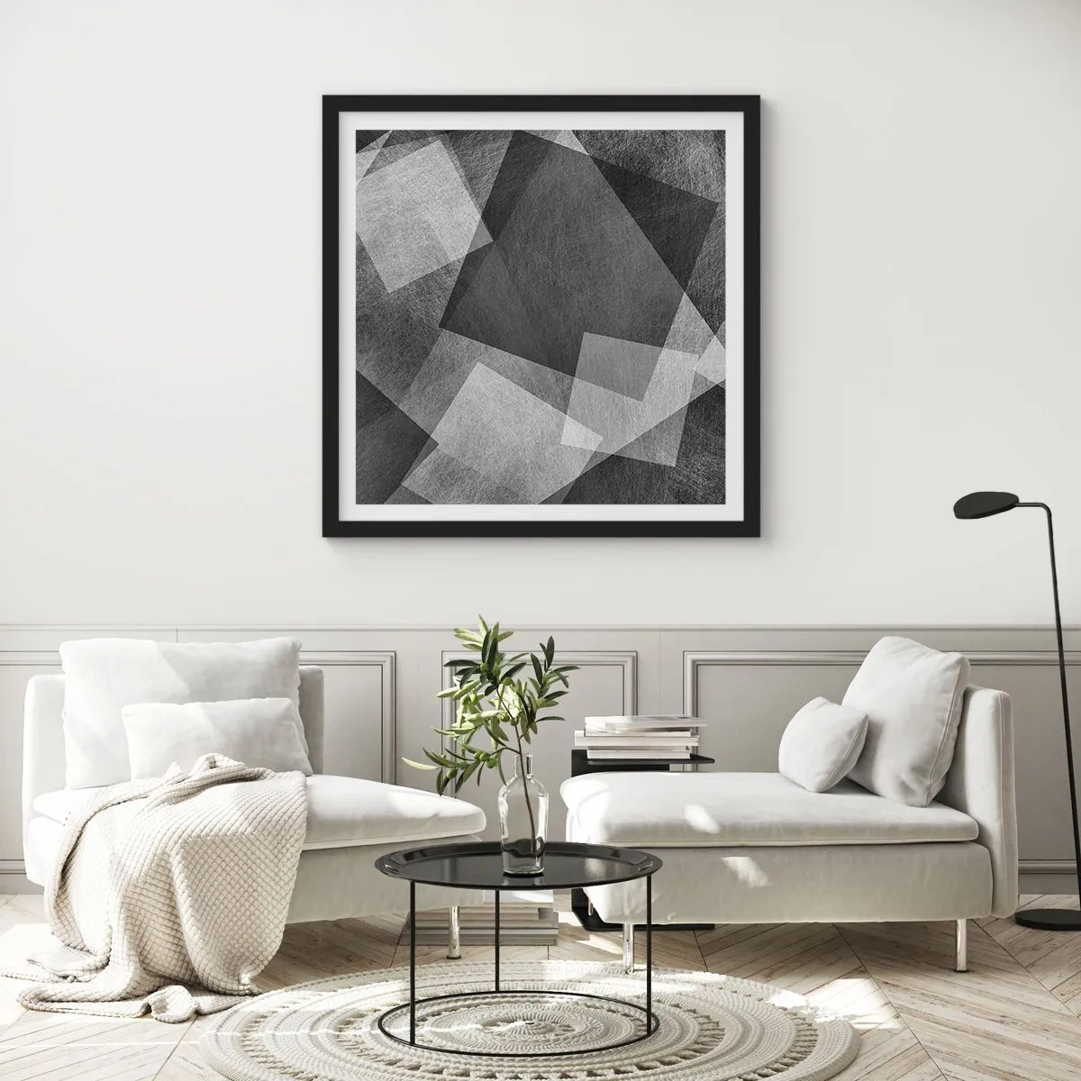 Pôster com moldura preta - Um eterno símbolo da durabilidade e da ordem - 50x50 cm