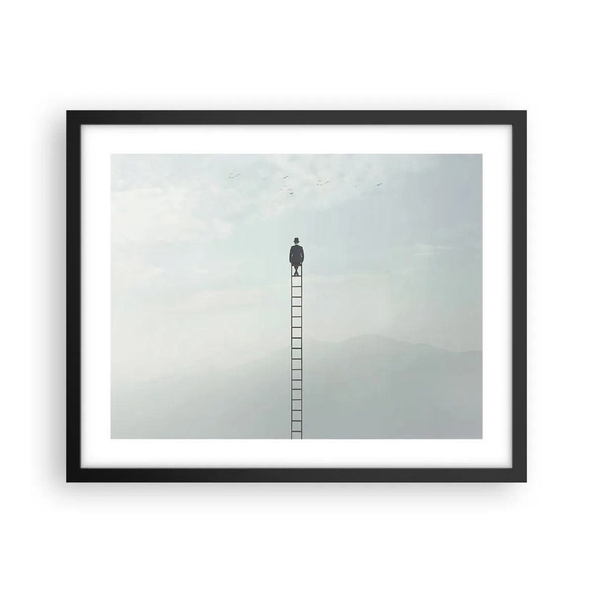 Pôster com moldura preta - Vá além - 50x40 cm