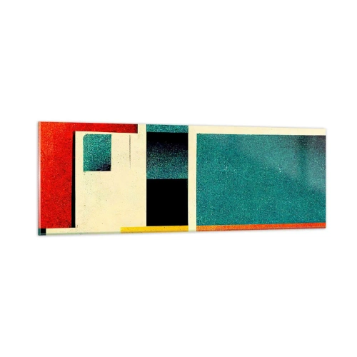 Quadro em vidro - Abstração geométrica – boa energia - 90x30 cm