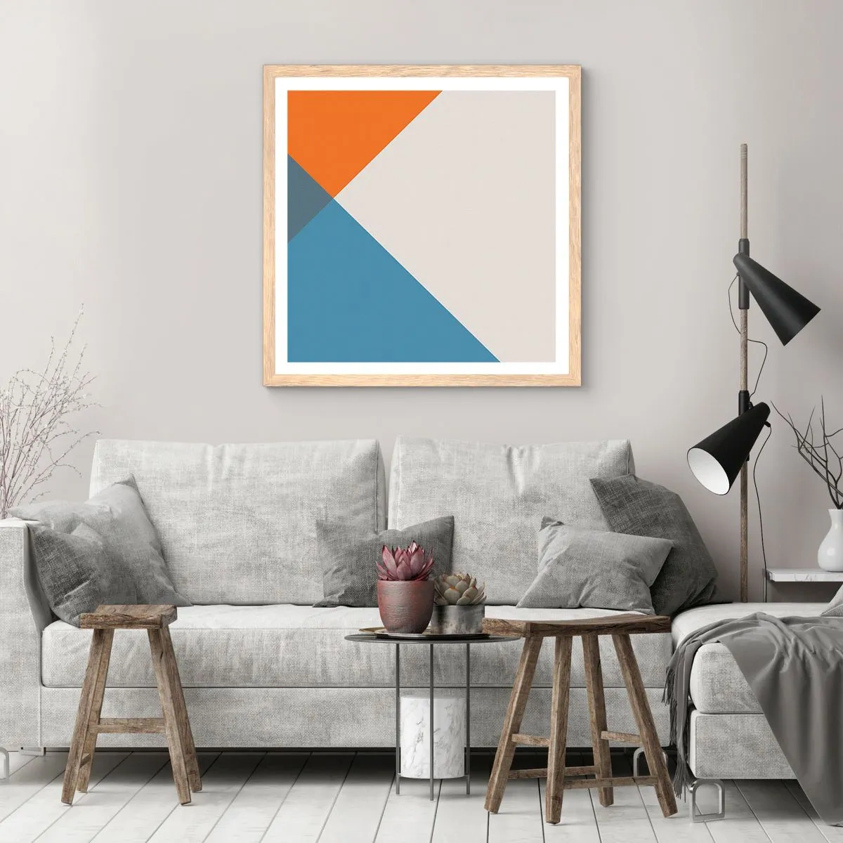 Pôster com moldura de carvalho claro - Em termos de... - 50x50 cm