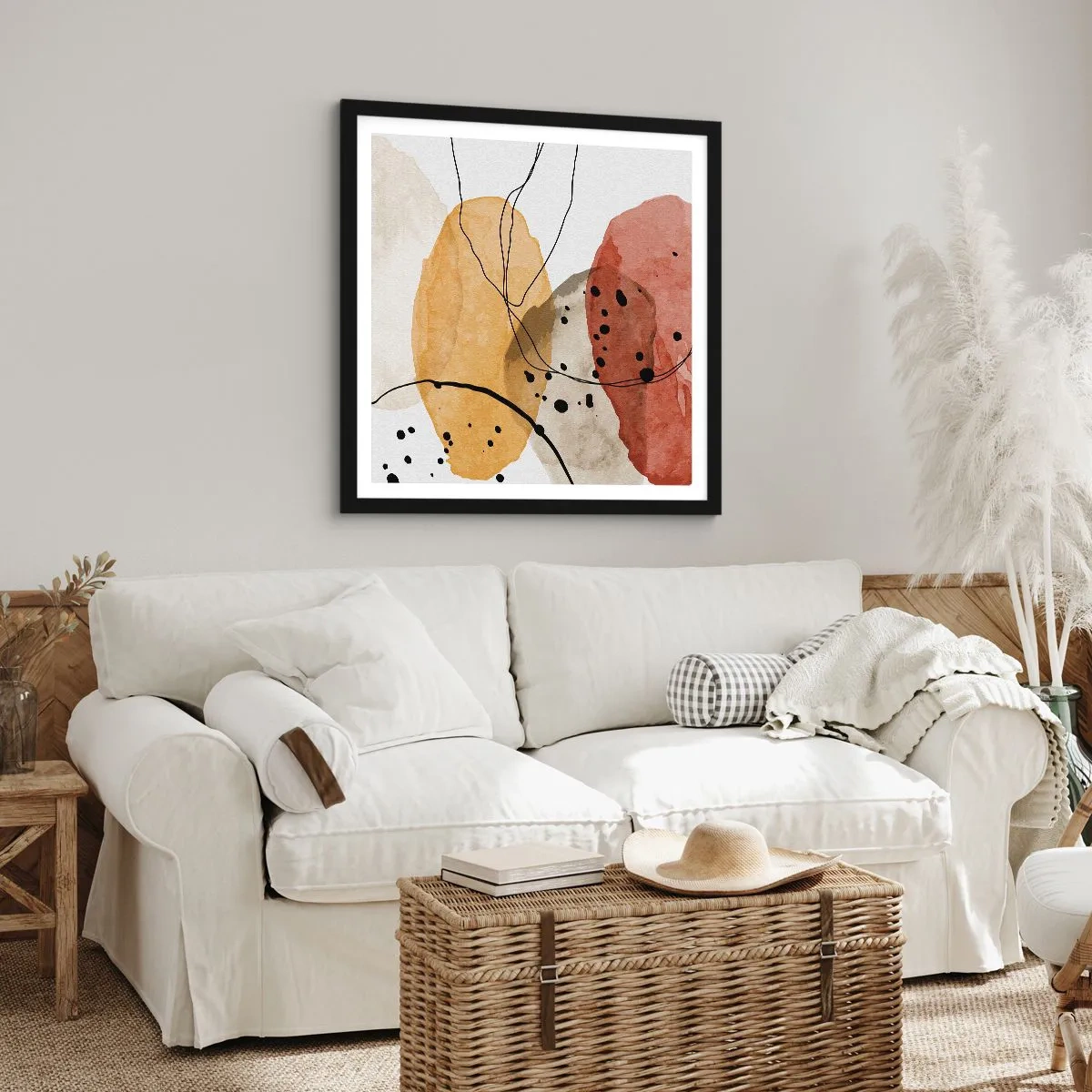 Pôster com moldura preta - Como o ar leve e transparente - 60x60 cm