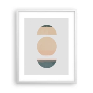 Pôster em moldura branca - Círculo entre círculos - 40x50 cm