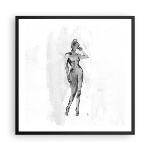 Pôster com moldura preta - Um estudo do ideal da feminilidade - 60x60 cm