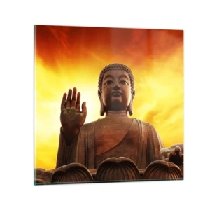 Quadro em vidro - Paz do mundo - 30x30 cm