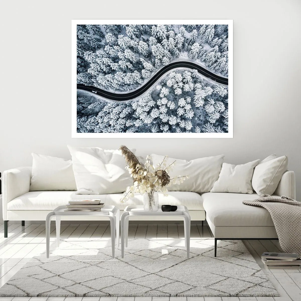 Pôster - Pelaa floresta no inverno - 70x50 cm