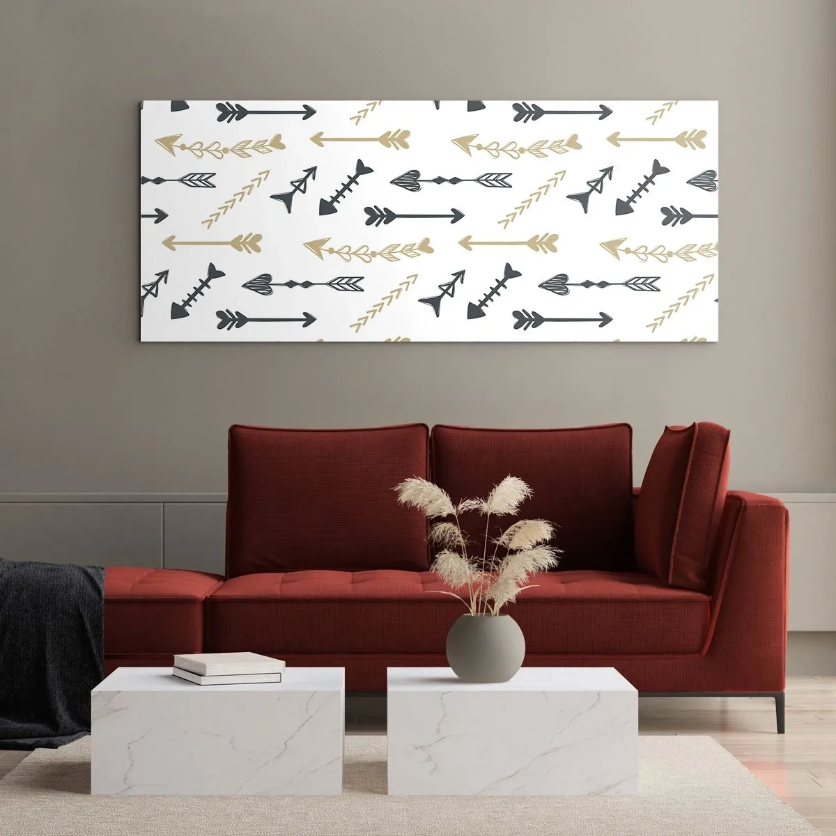 Quadro em vidro - O sonho do arqueiro - 100x40 cm