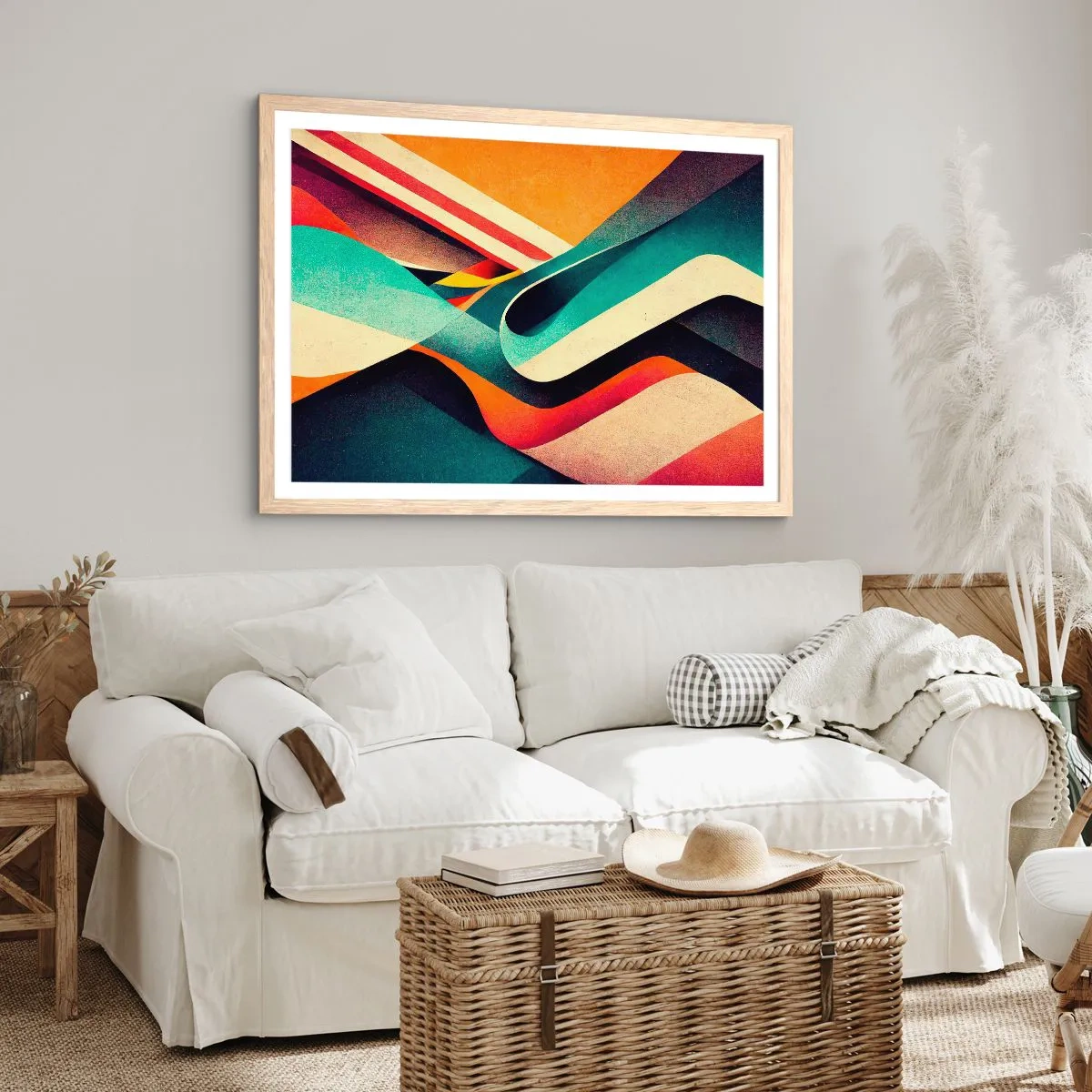 Pôster com moldura de carvalho claro - Composição intensa - 70x50 cm